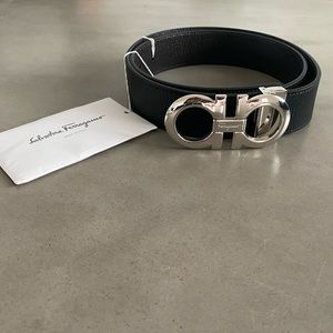 Salvatore Ferragamo Gancini Men’s Belt, Black Leather, size 36,  New with Tags!